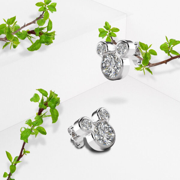 Solid 925 Sterling Silver Mickey Earrings - Image 4