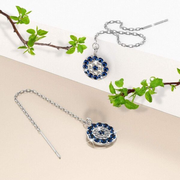 Solid 925 Sterling Silver Ideal Disc Threader Earrings - Image 2