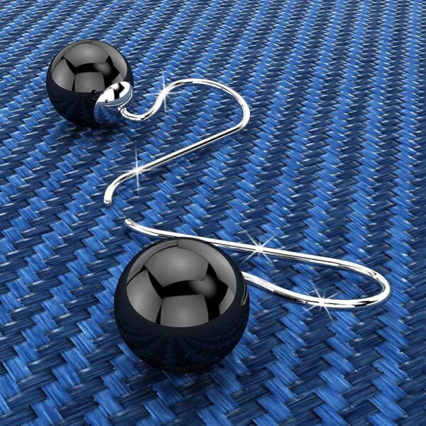 Solid 925 Sterling Silver Agate Gemstone Hook Drop Earrings - Image 2