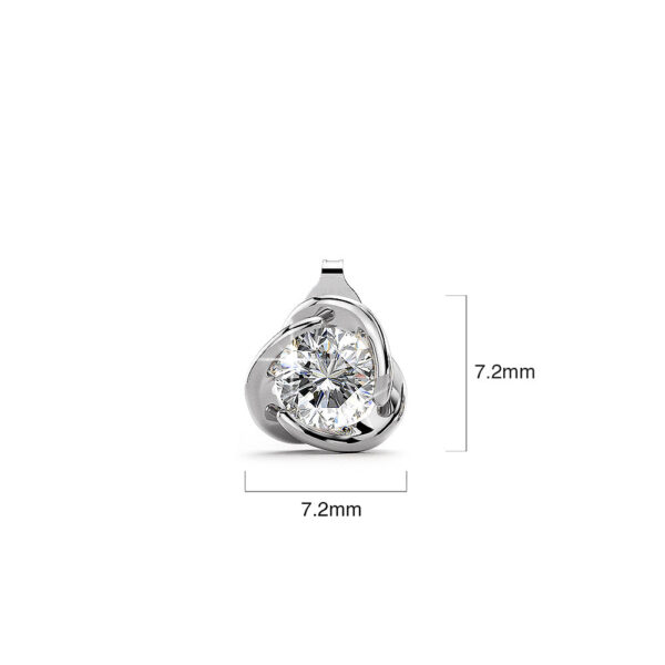 Solid 925 Sterling Silver Diamond Simulant Stud Earrings - Image 4
