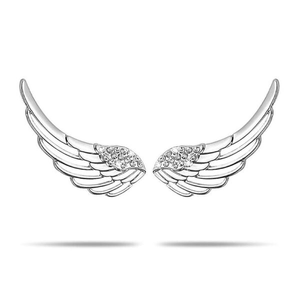 Solid 925 Sterling Silver Angel Wing Climber Earrings