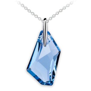 Solid 925 Sterling Silver Admentine Blue Pendant Embellished with SWAROVSKI¬Ã† Crystals