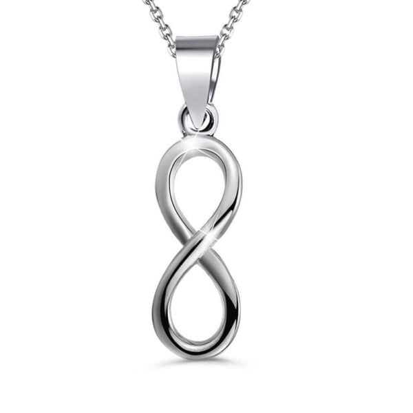 Solid 925 Sterling Silver Highly Polished Infinity Pendant