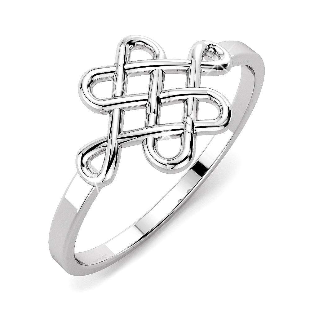 Solid 925 Sterling Silver Celtic Shield Knot Ring