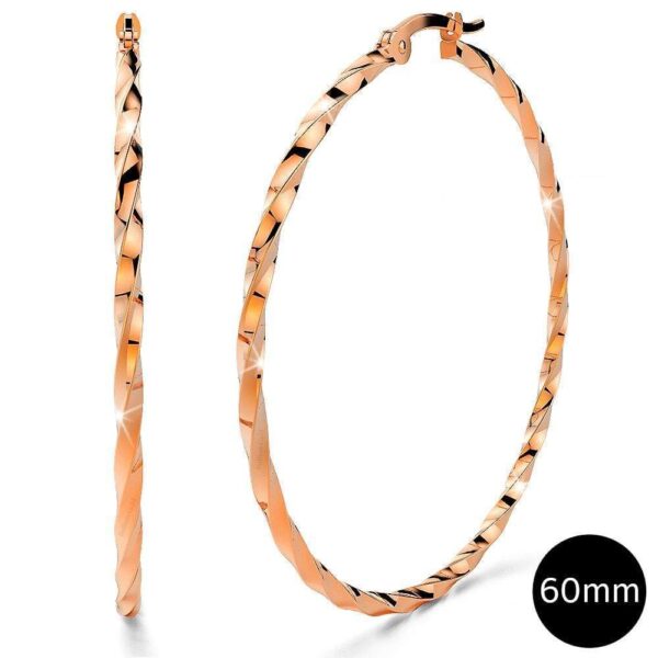 Rose Gold Twisted Hoop Earrings