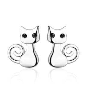 Twirly Cat Stud Earrings