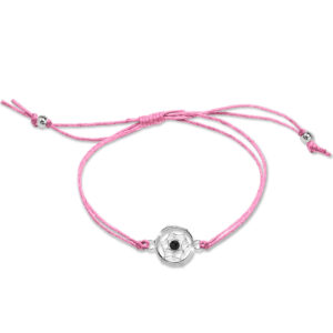Solid 925 Sterling Silver Dream Catcher Black Agate Macrame Bracelet