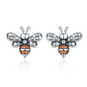 Solid 925 Sterling Silver Kayla Bee Stud Earrings