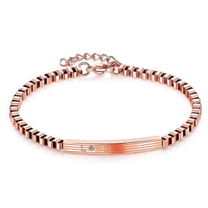 Bullion Gold Love Box Chain Bracelet Rose Gold