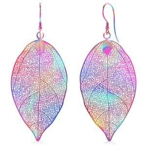 Bullion Gold Laser Etched Earrings In Rainbow