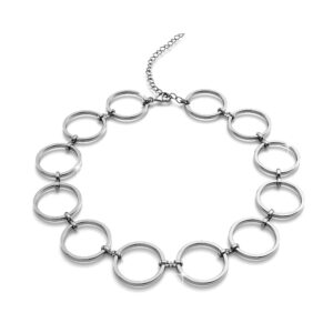 Bullion Gold Open Circle Choker Necklace