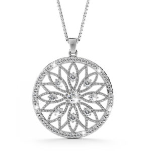 Bullion Gold Flower of Life Intricate Pendant Necklace