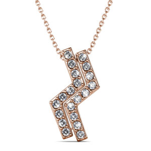 Krystal Couture Zigzag Pendant Necklace in Rose Gold Embellished with SWAROVSKI® Crystals