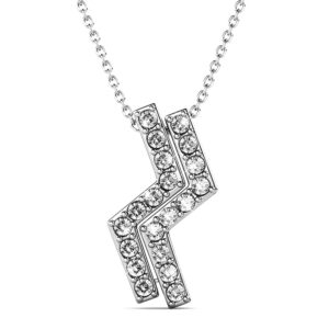 Krystal Couture Zigzag Pendant Necklace in White Gold Embellished with SWAROVSKI® Crystals