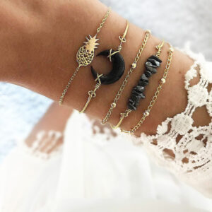 Bohemian 5-Piece Charm Bead Bracelet Set